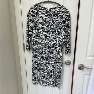 Patterned Navy and White Women's Dress